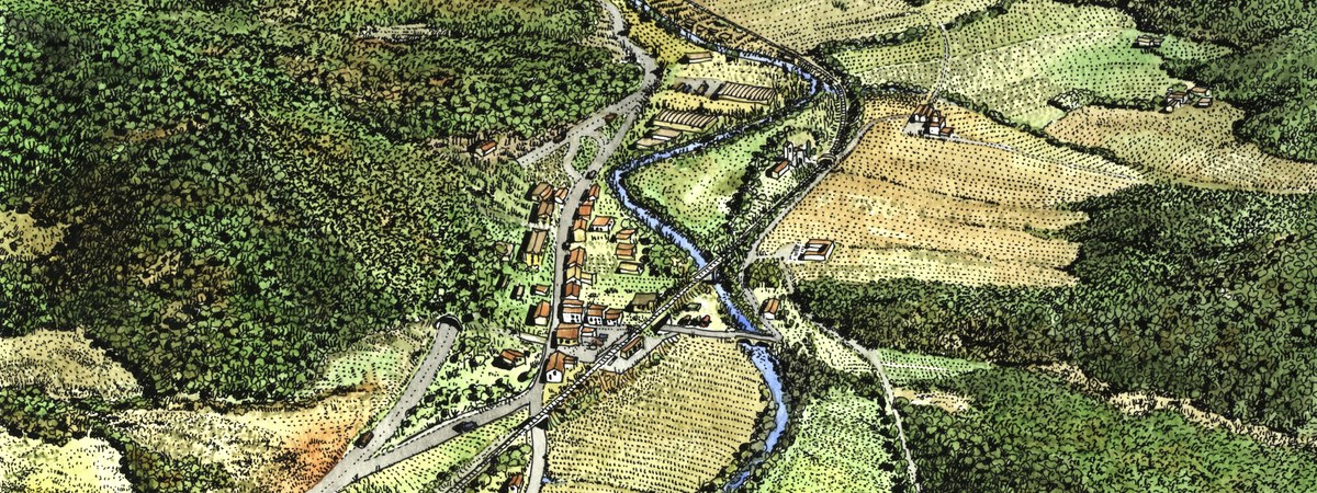 Aerial View of Campomigliaio in Mugello, Tuscany by Giovanni Cera