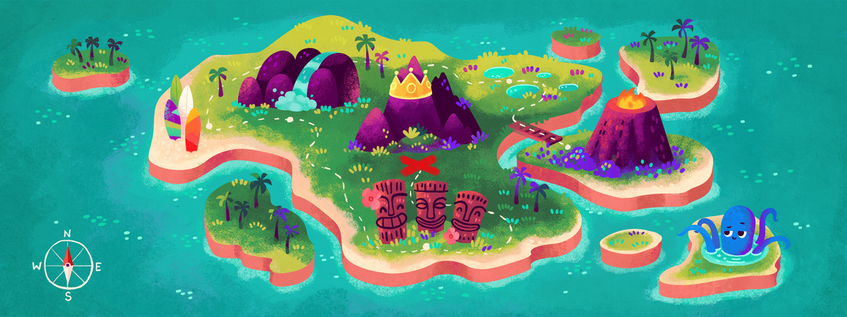 Kahuna Treasure Map by Alexandra Erkaeva Ahoy