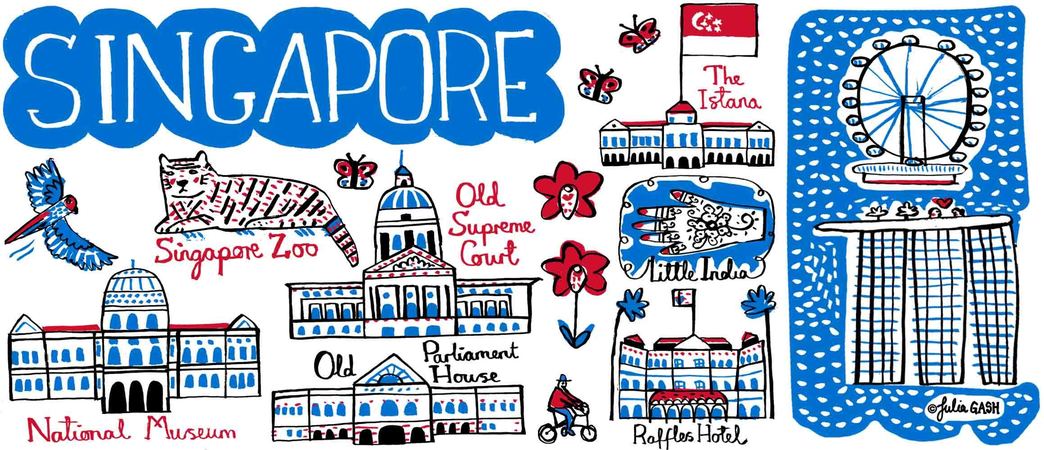Cityscape of Singapore, Malaysia by Julia Gash