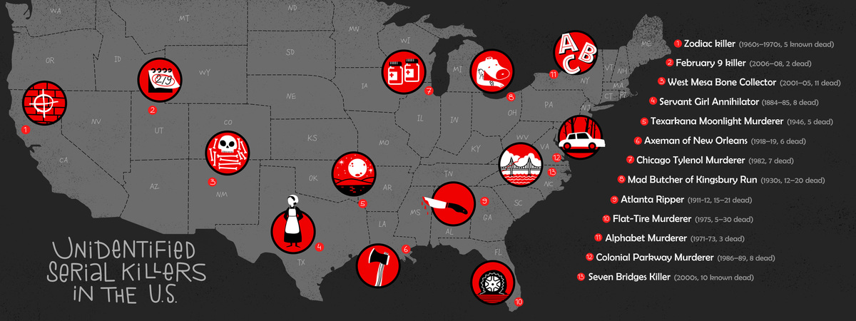 Unidentified Serial Killers in the U.S. by Maria Ku