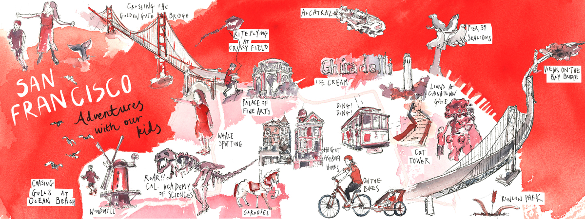 Adventures with our Kids in San Francisco, California by fionamillerart