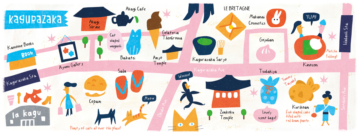 Map of Kagurazaka, Japan by AW Illustrations