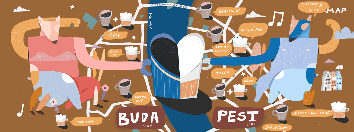 Coffee and Beer map of Budapest by Evelin