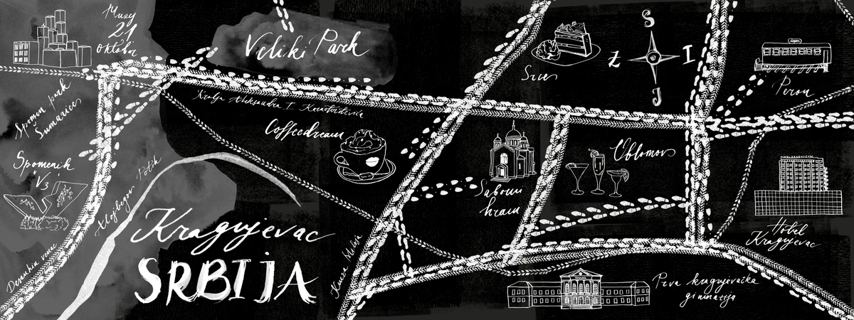 Map of Kragujevac, Republic of Serbia by Kata