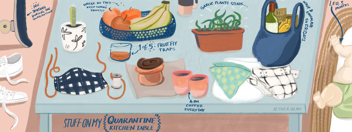 Mapping This Moment: Stuff on my Quarantine Kitchen Table by Jessica Olah