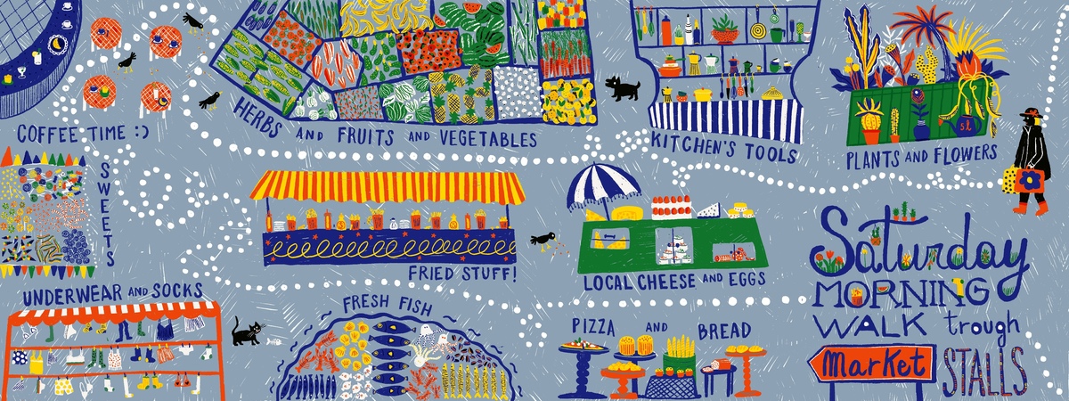 Saturday Walk at the Market by Carlotta Gasparini