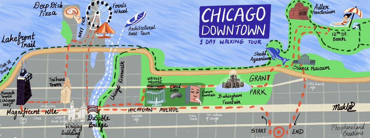A 1-day Fun Walk through Downtown Chicago, Illinois by Mukta