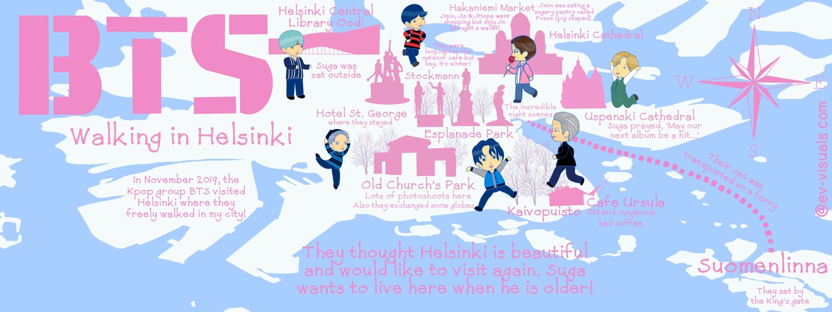 BTS walking in Helsinki, Finland by Elaine Vitikainen