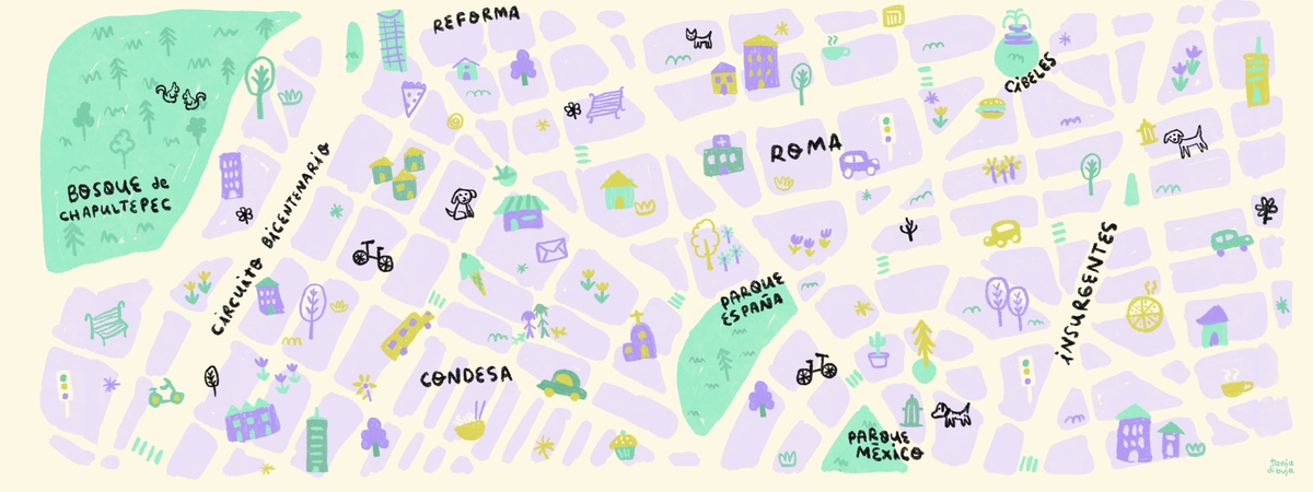 Ciudad de Mexico: Paseos en la Roma by TaniaDibuja