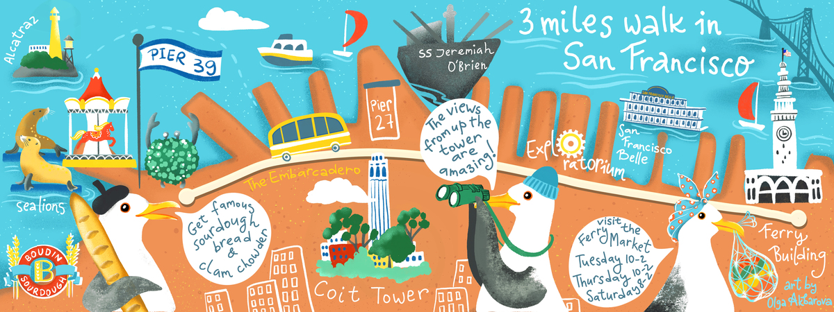 Three Miles Walk in San Francisco, California by Olga Akbarova