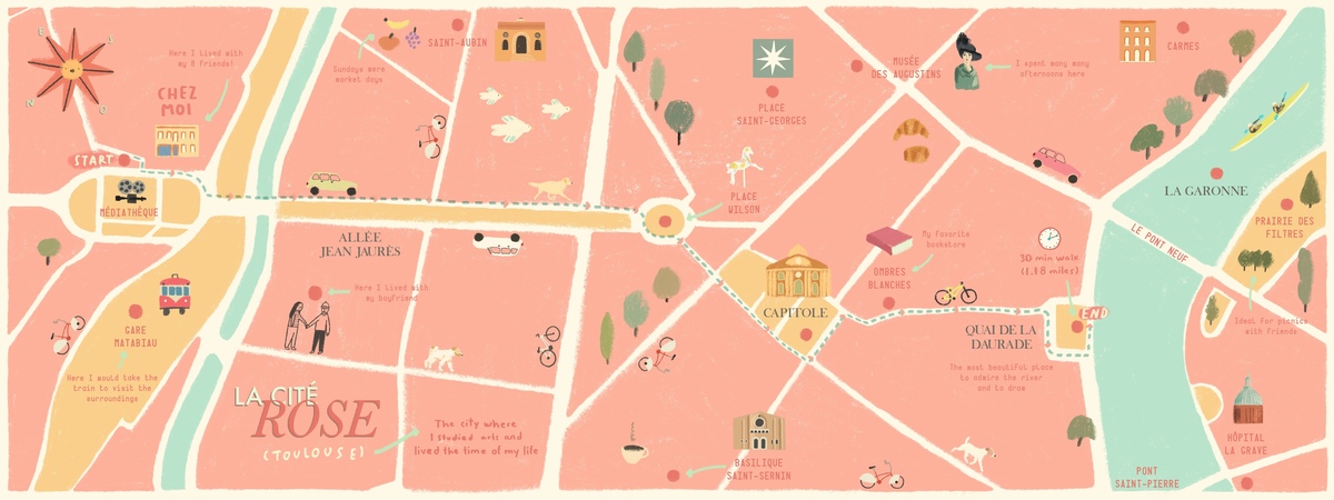 La cité rose: Toulouse by Lucia Sarabia