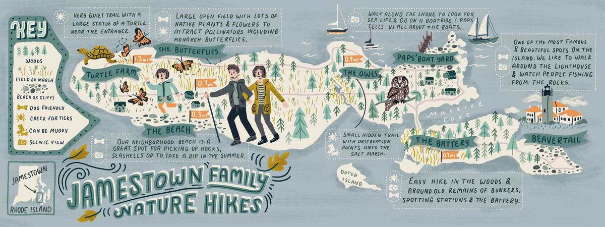 Family Nature Hikes in Jamestown, Rhodesia Island by Jessica McGuirl