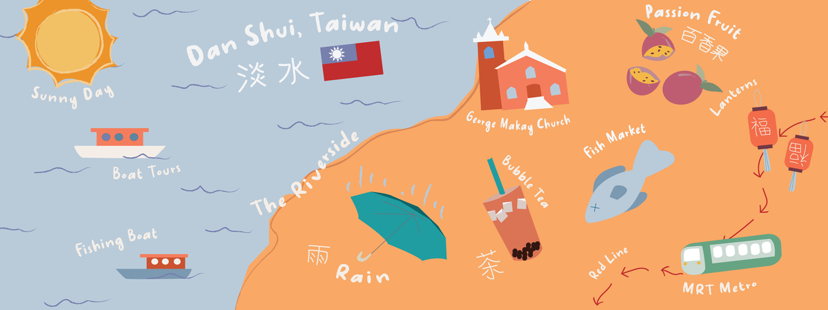 Summer in Dan Shui, Taipei, Taiwan by 27drawingbeez