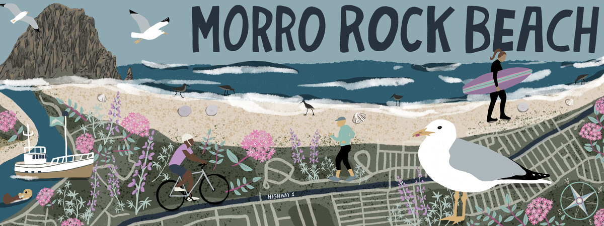 Morro Rock Beach - a happy place for a walk in Morro Bay, California by Shoshannah Hausmann
