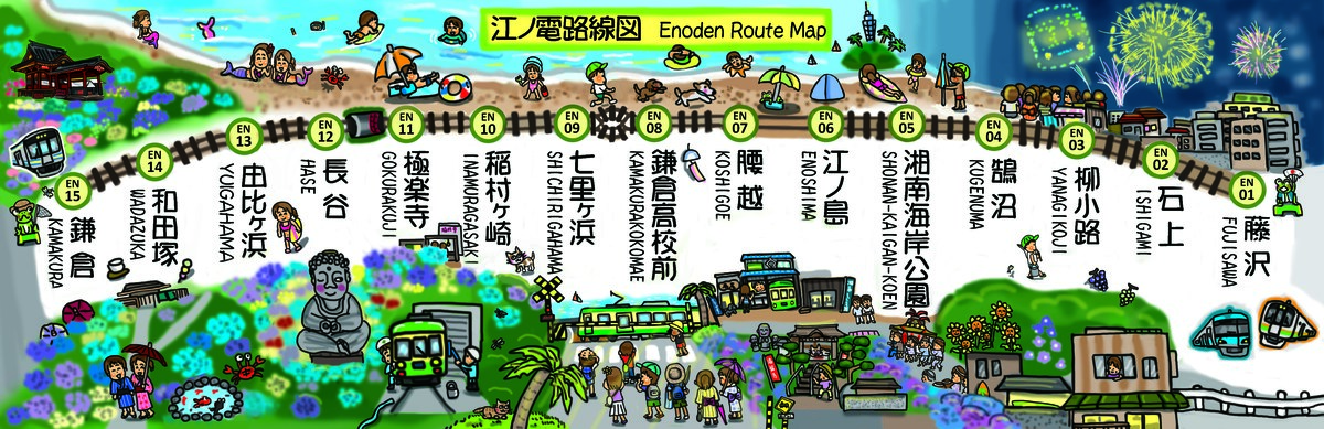 ENODEN Route Map: Summer Version Seaside by Marina Sugimoto