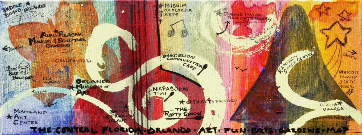 Central Florida Orlando Arts & Nature Map by Robin Pedrero