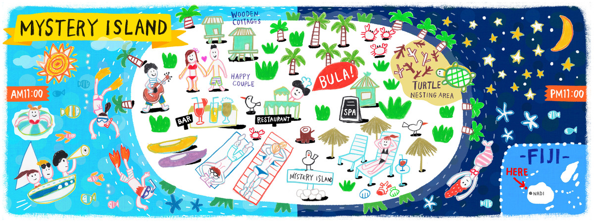 Mystery Island, Fiji by AW Illustrations Fiji