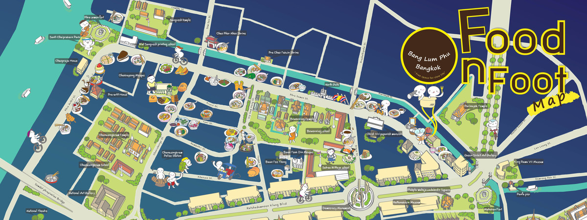 Food on Foot Map of Bangkok by chunyaporn ladsena