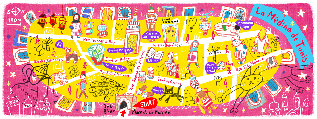 Medina of Tunis, Tunisia by AW Illustrations Tunis.jpg