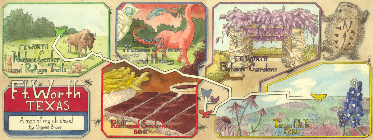 A Map of My Childhood in Fort Worth, Texas by Virginia Brose Fortworthtx.jpg