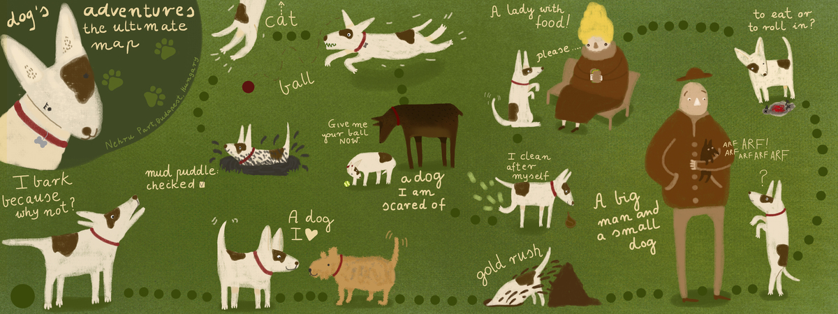 Dog's Adventures in Nehru Park, Budapest by Ewa Parówka Dog map nehru park budapest .jpg
