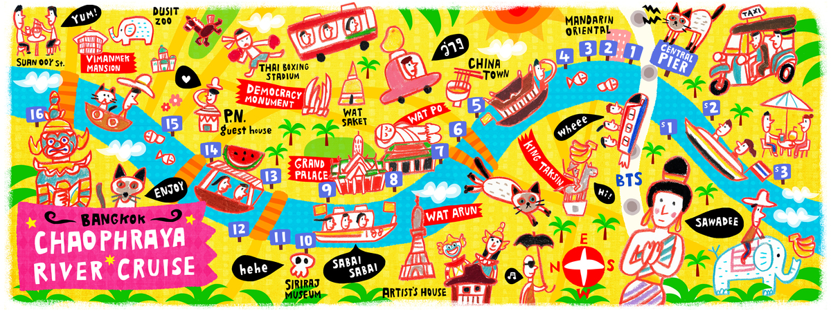 Chaophraya River Cruise in Bangkok by AW Illustrations Bangkok chaophraya.jpg