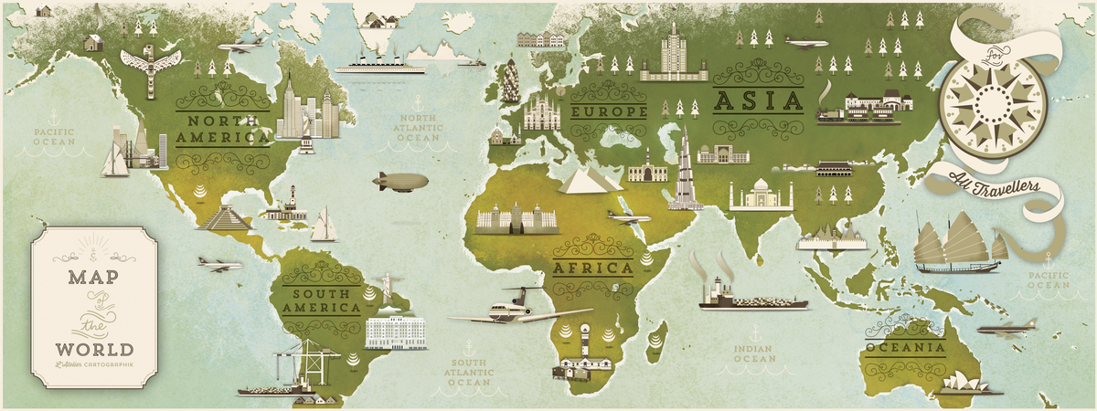 A Map of the World by Atelier Cartographik