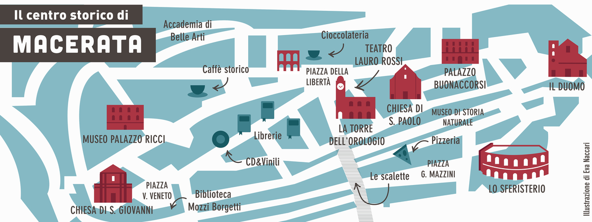 Macerata, Italy by Eva Naccari Map