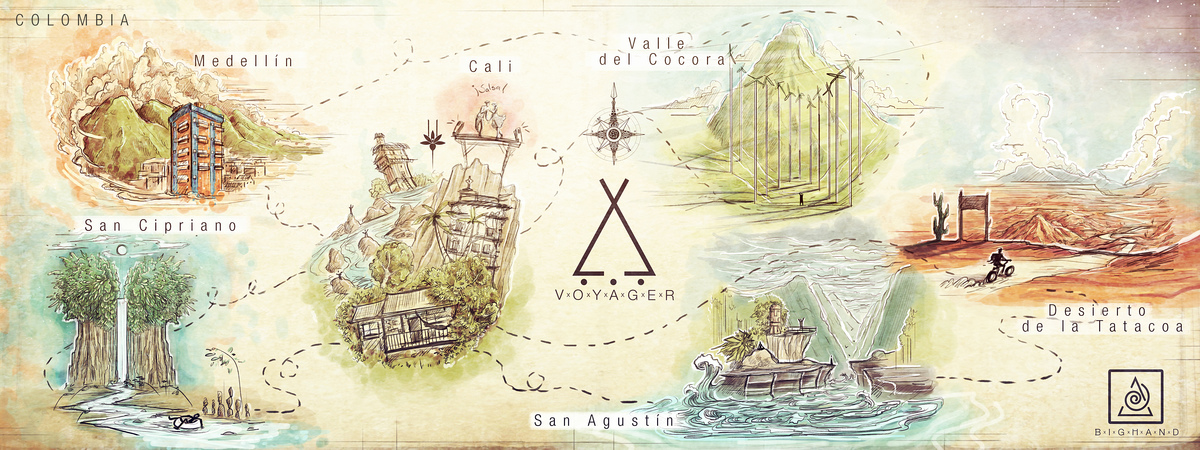 Voyager 1 Colombia by Christian Benavides Bighand Illustration