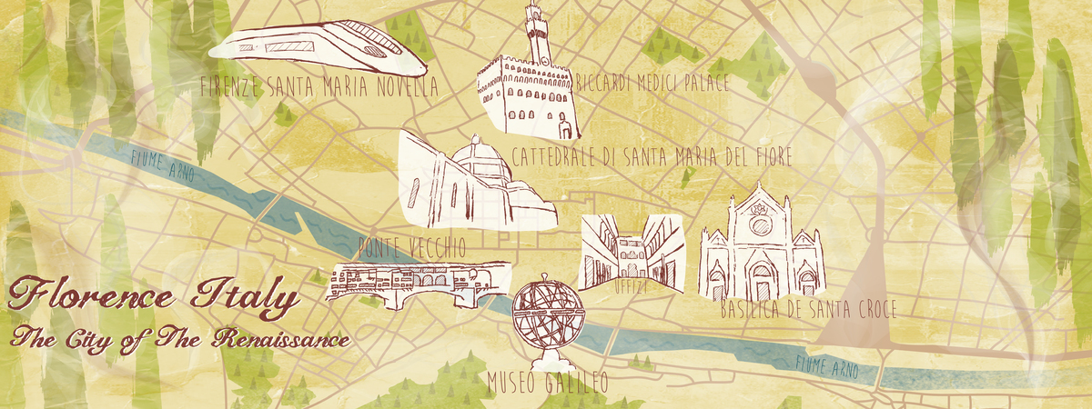 The City of the Renaissance, Florence, Italy by Christopher Garcia Florance street map300 01.jpg