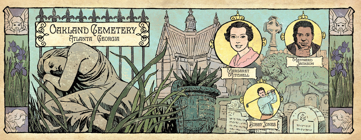 Oakland Cemetery in Atlanta, Georgia by June Brigman Brigman june 15spring illu735 lowery a2 map.jpg