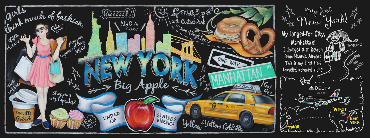 New York, New York: My First Trip by Misuzu Wakai 3szchalkartny.jpg