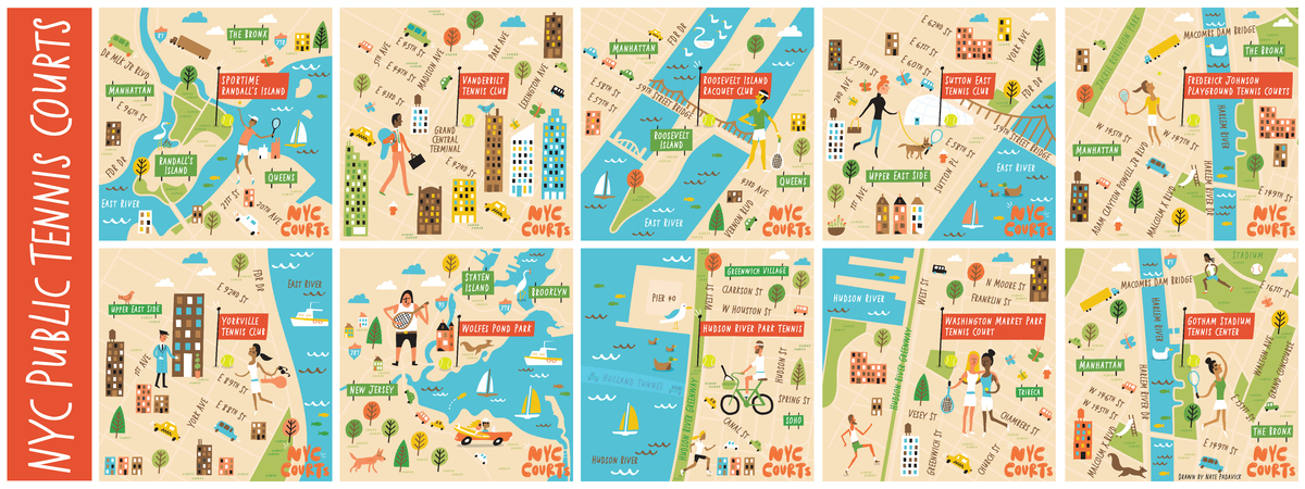 New York City Public Tennis Courts by Nate Padavick Tennismap nyc promo 8up300 01