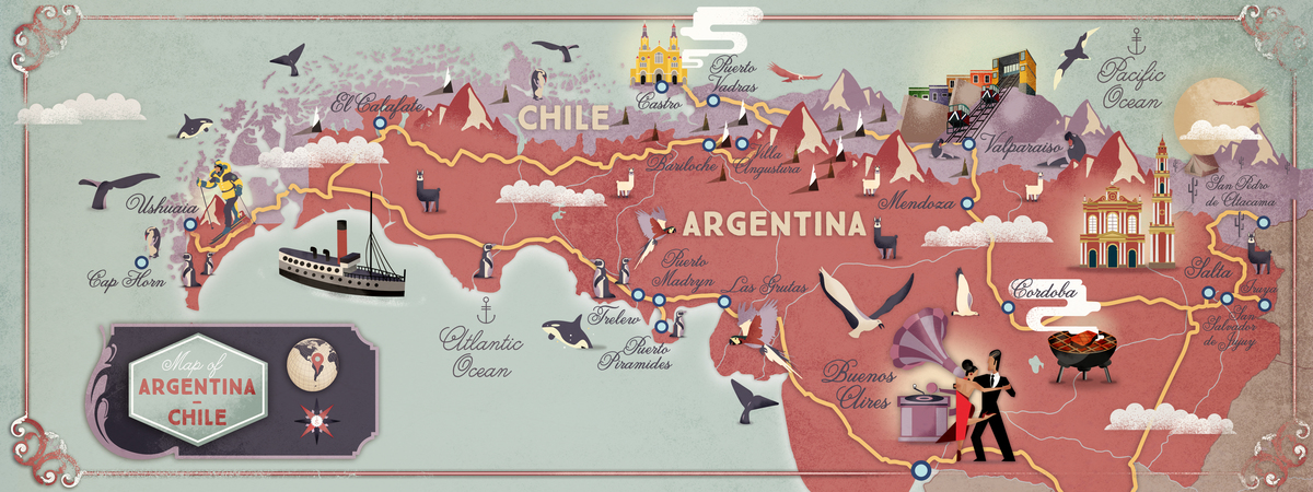Argentina & Chile by Atelier Cartographik