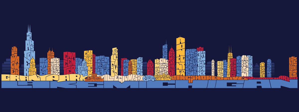 Chicago Typography Skyline by Joe Mills Chicago typography skyline tdat