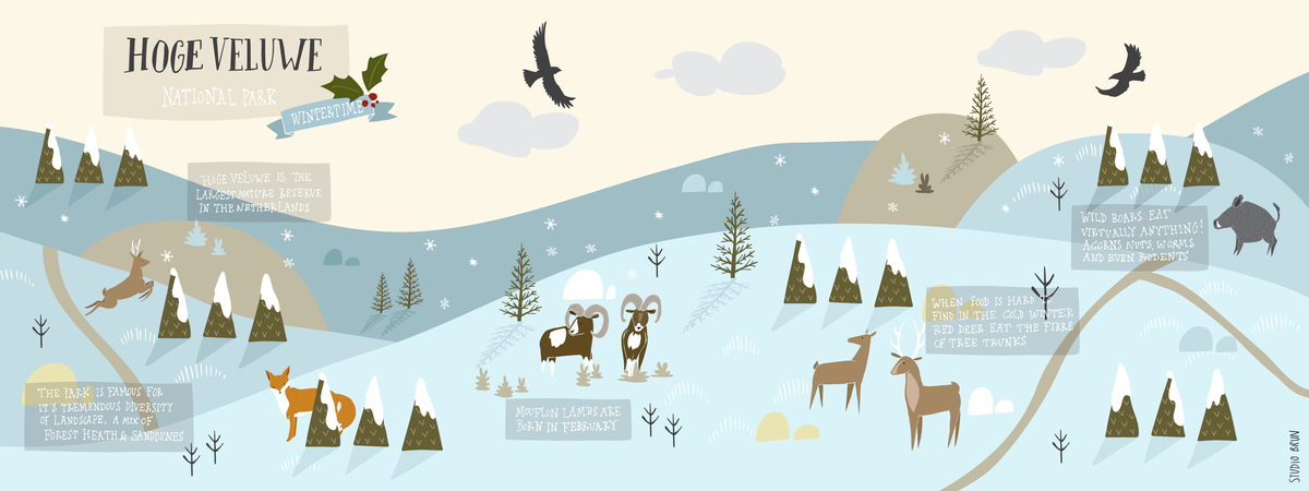 National Park Hoge Veluwe in the Winter by Studio Brun Wintermap tdat2