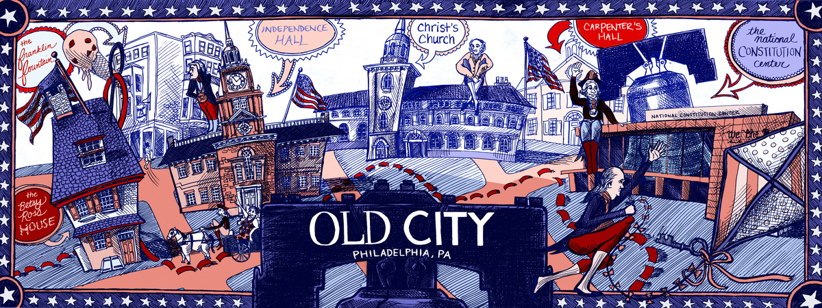 Old City, Philadelphia, Pennsylvania by Kristyn Sandra Stickley Old city map
