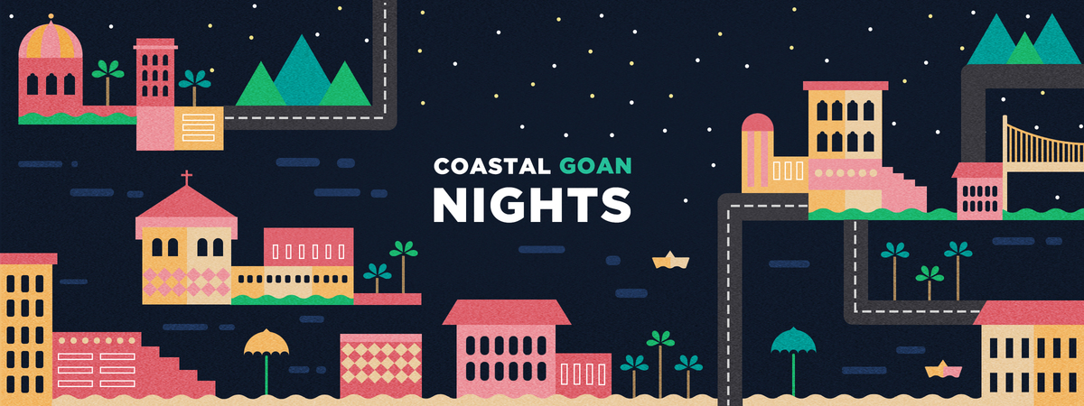 Coastal Nights in Goa, India by Jamini jam Tdat version map