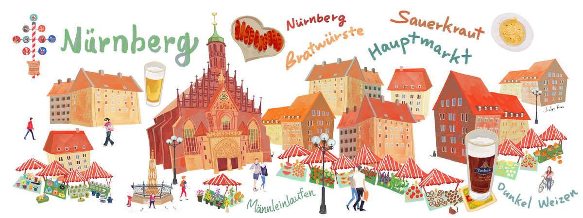 A Happy Market in Nurnberg, Germany by Jocelyn Kao