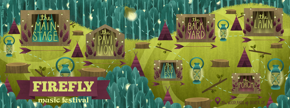 Firefly Music Festival map by Adela Pons Pons adela win16 illu742 lowery a2