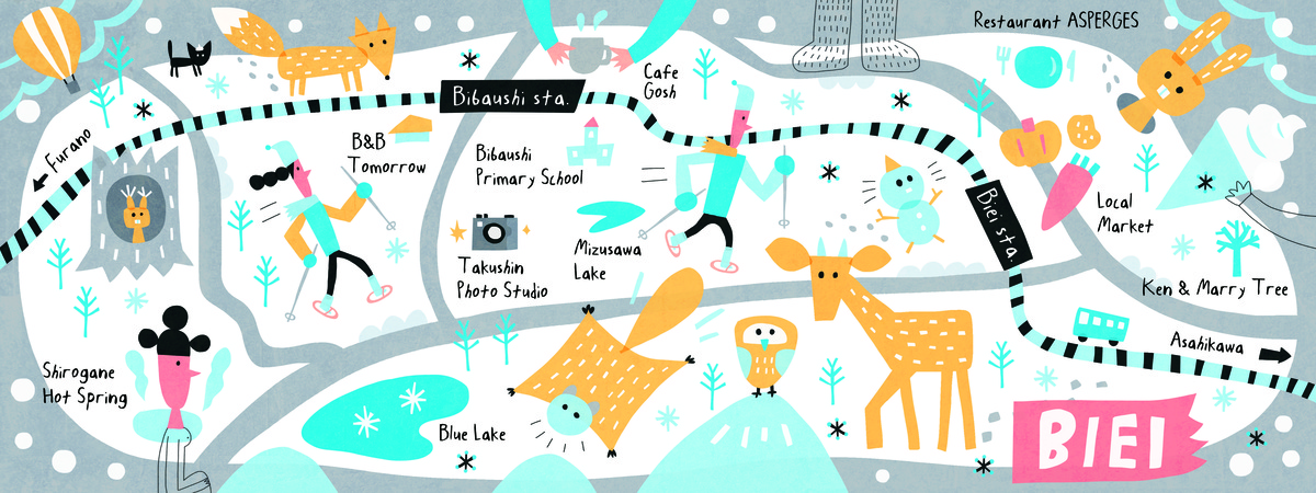 Biei, Hokkaido, Japan by AW Illustrations Biei