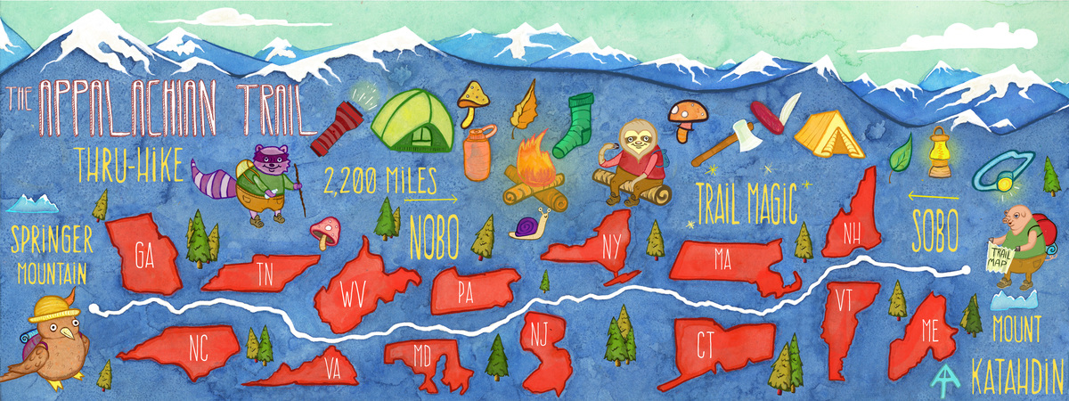 Map of the Appalachian Trail by Gabi Myers