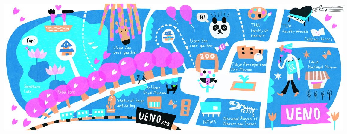 Ueno, Tokyo, Japan by AW Illustrations Ueno