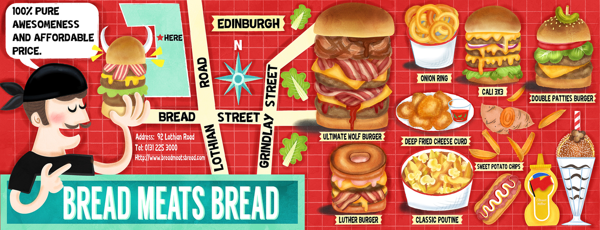 Edinburgh Bread Meats Bread Map by Liv Wan