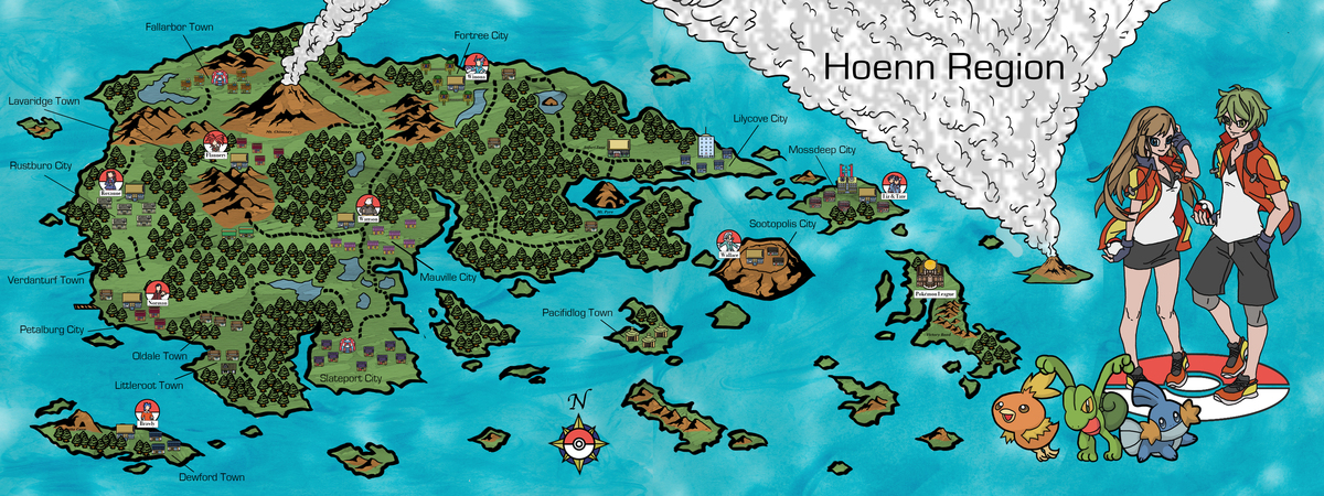 The Hoenn Region by Tessa Delap Delap map