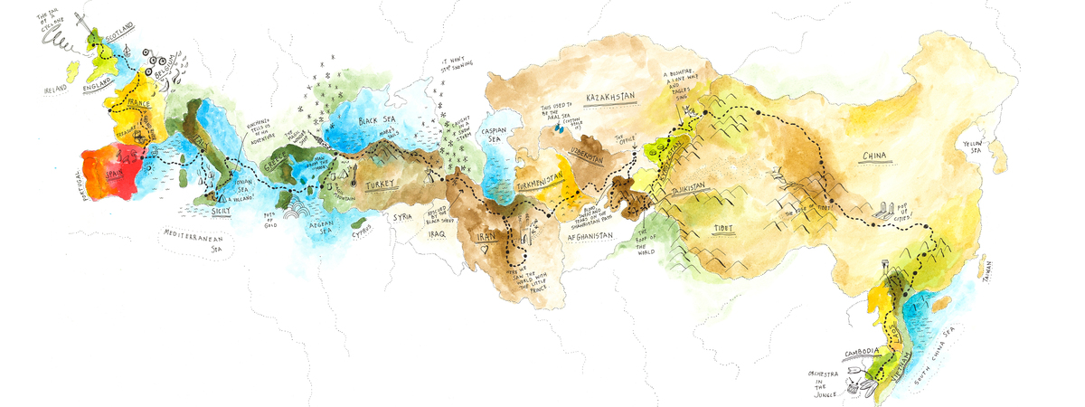 A Bike Route from Scotland to Vietnam by Alex Hotchin