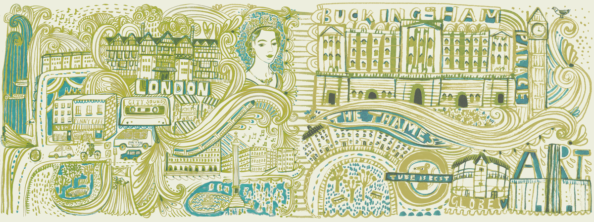 London Doodle Map by Sarah Papworth London linear doodle map by sarah papworth