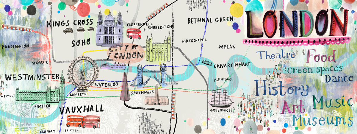 Vibrant London by Sarah Papworth Vibrant london illustration by sarah papworth