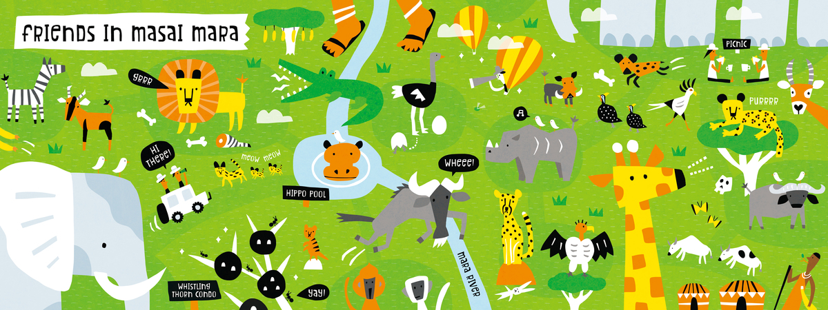 Friends in Masai Mara, Kanya by AW Illustrations
